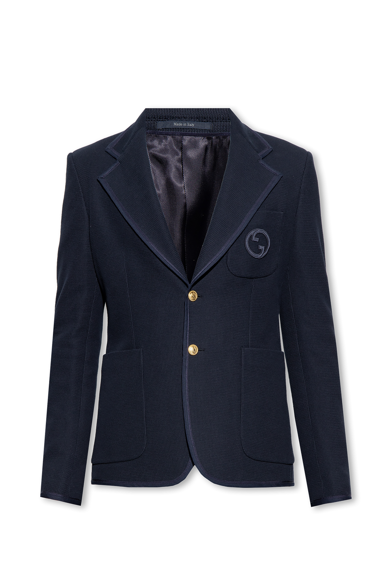 【送料&関税込】Gucci Navy Blue Cotton Blazer SchaferandweinerShops Switzerland - Navy blue Cotton blazer